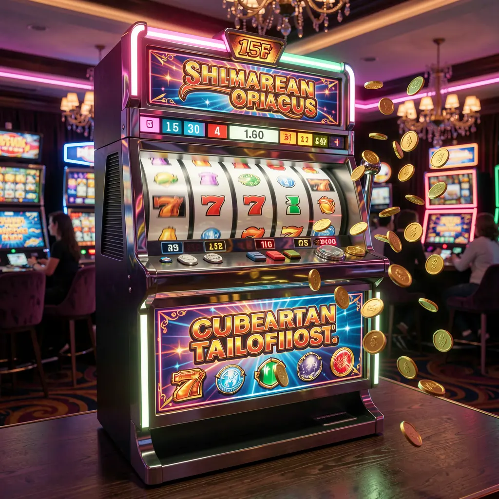 Luxury slot machine glowing with neon lights and golden coins in a dark casino setting representing high quality slot gaming at 786JL BET Bangladesh